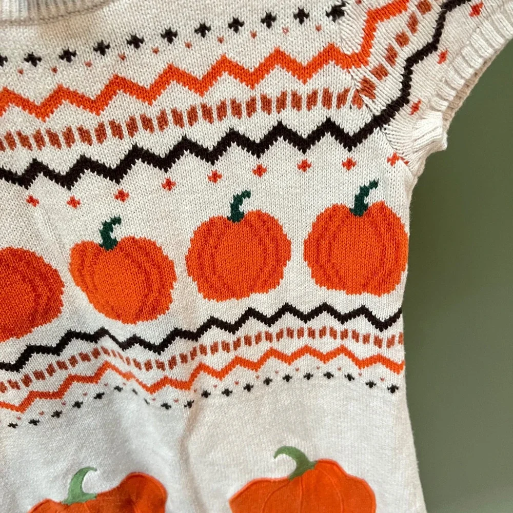 Kids Girls Gymboree‎ Pumpkin Sweater Dress & Cardigan Set Size 6 Fall